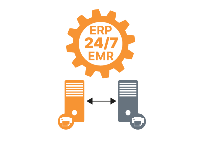 Hochverfügbarkeit für Drucken aus EMR- und ERP-Systemen