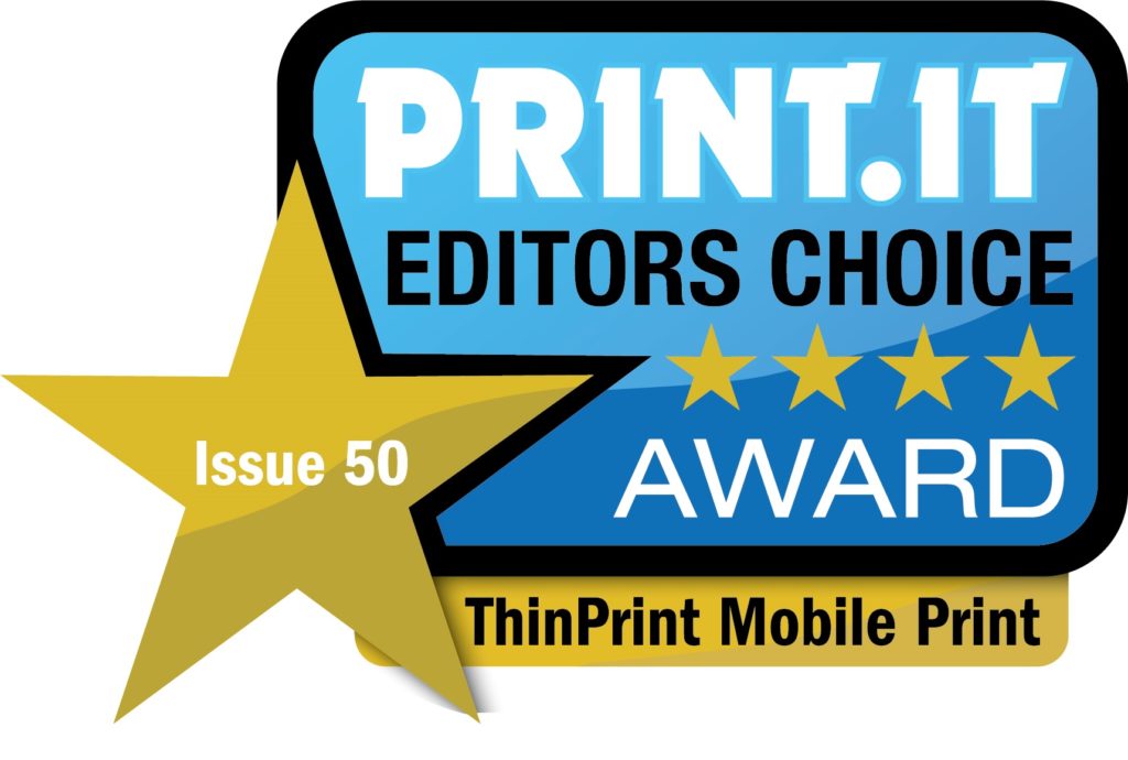 Das Print.IT magazine verleiht ThinPrint Mobile Print den Editors Choice Award