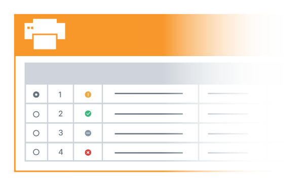 Thanks to SNMP monitoring, the ThinPrint Hub shows you the current status of all your printers. 