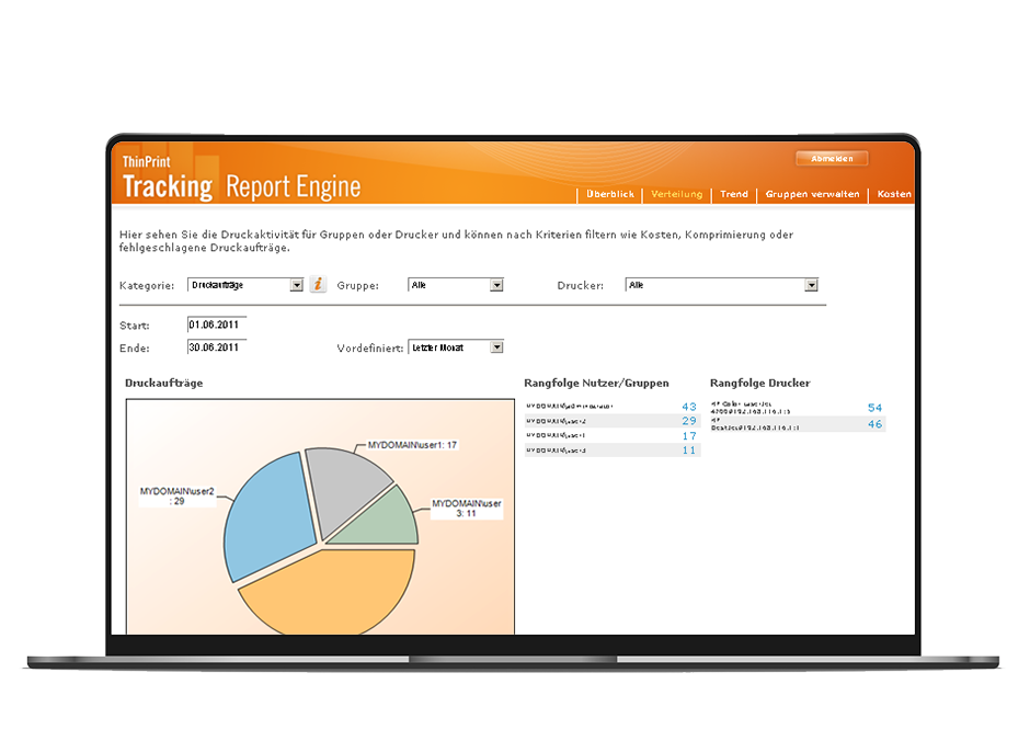 Druckkostenmanagement und Transparenz dank Tracking und  Reporting Tools