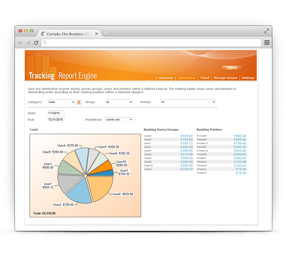 Personal Printing tracking